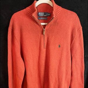 Polo pull over sweater zip orange